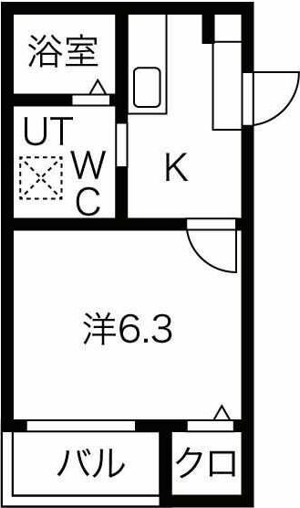 COMFORT PLUS(1K/2階)の間取り写真