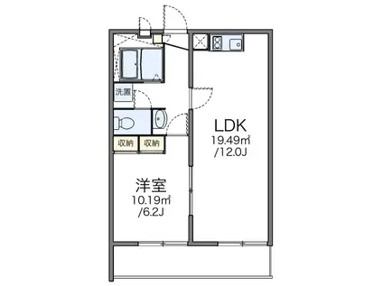 下連雀マンション(1LDK/3階)の間取り写真