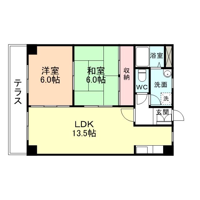 ハイム・オーベルジュ(2LDK/2階)の間取り写真