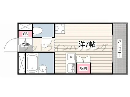 フロレスタ三輪(ワンルーム/2階)の間取り写真