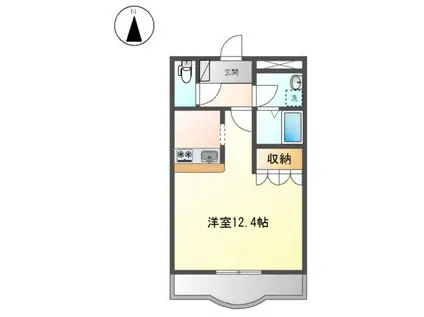 プラチナボス(1K/2階)の間取り写真