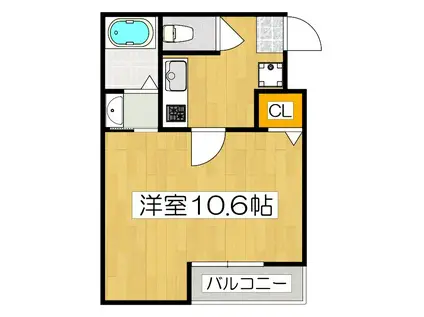 EN西ノ京二条(1K/2階)の間取り写真