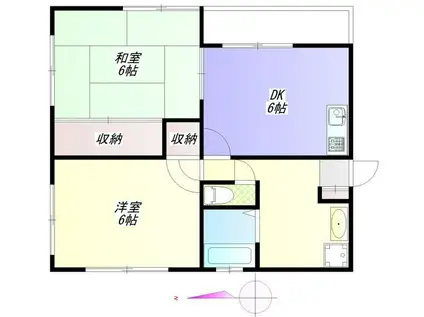キャナルハイム(2DK/2階)の間取り写真