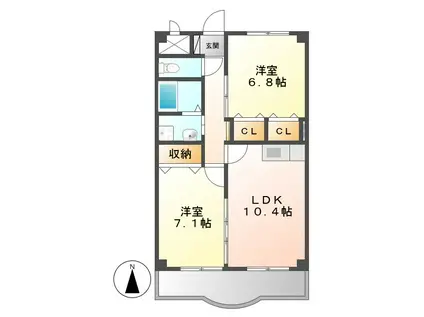 サンアベニュー尾頭橋(2LDK/3階)の間取り写真