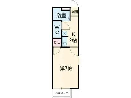 カルム・ラ・フォーレB(1K/1階)の間取り写真