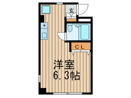 ベルドゥーラ祖師谷(ワンルーム/4階)の間取り写真