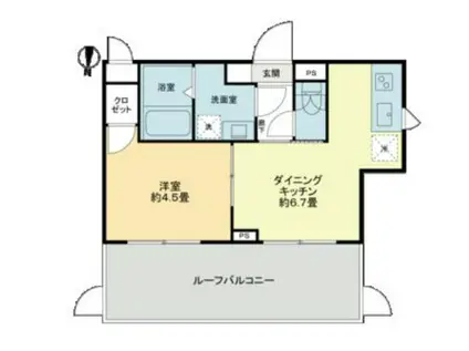 池上7丁目M(1DK/5階)の間取り写真