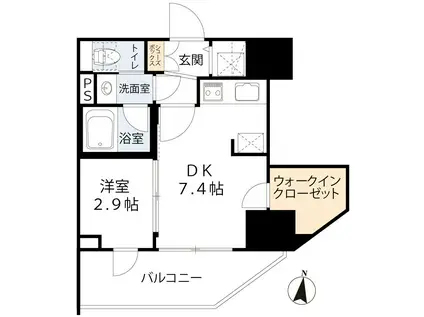 シーズンフラッツ梅田イースト(1K/3階)の間取り写真
