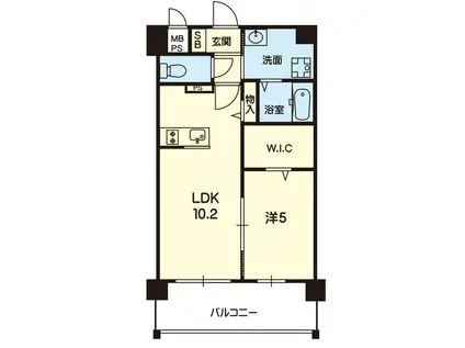 旭志川辺マンション(1LDK/2階)の間取り写真