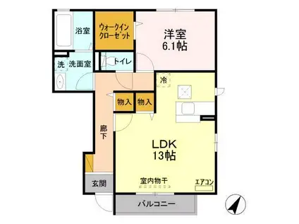 ボヌールA(1LDK/1階)の間取り写真