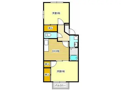 パストラルI(2DK/2階)の間取り写真