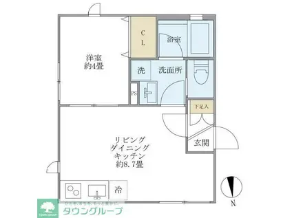 ミューズ新小岩(1LDK/1階)の間取り写真