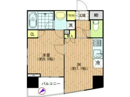 アリーチェ中落合(1DK/14階)の間取り写真