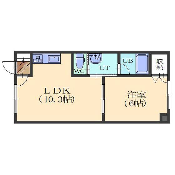 ユニBOX2(1LDK/4階)の間取り写真