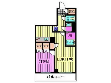 ドゥーエ大宮(1LDK/5階)の間取り写真