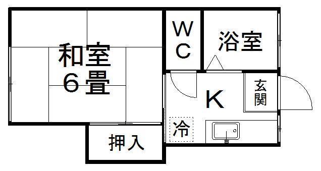 第2畠山アパート(1K/2階)の間取り写真