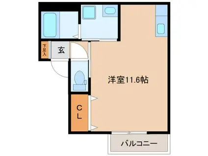 メゾン・ド・アトリエ(ワンルーム/3階)の間取り写真