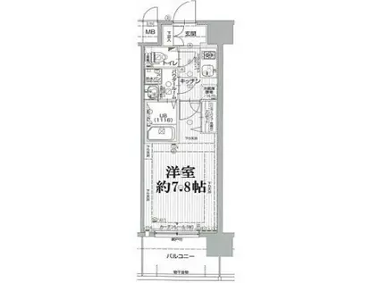 エスリード神戸三宮ノースゲート(1K/13階)の間取り写真