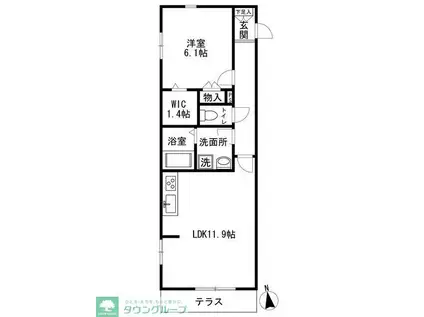 OLIVE HOUSE(1LDK/1階)の間取り写真