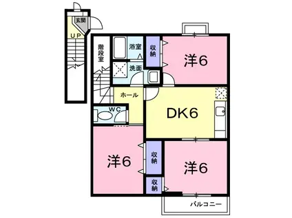 メゾンHKII(3DK/2階)の間取り写真