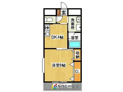 クラインドルフ(1DK/4階)の間取り写真