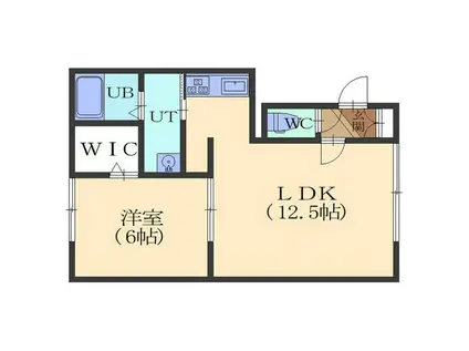 ケントAP(1LDK/1階)の間取り写真