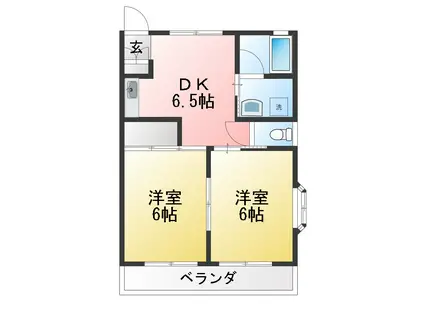 クレーストヒルズ(2DK/2階)の間取り写真