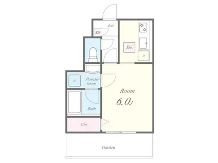 ラフォーレ末広(1K/1階)の間取り写真