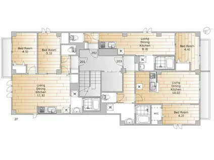 パレス惠泉館(2LDK/2階)の間取り写真