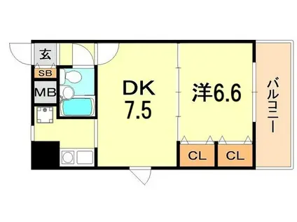 ライオンズマンション神戸西橘通(1DK/2階)の間取り写真