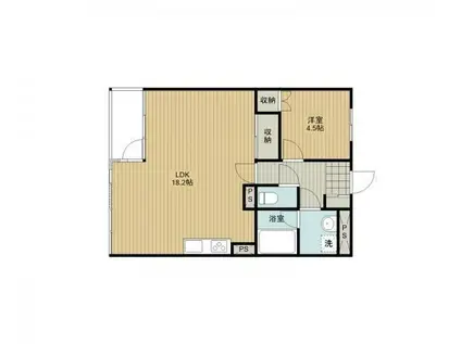 90NINETY-3行田(1LDK/3階)の間取り写真