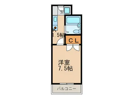 CASA NOAH 八事(1K/1階)の間取り写真
