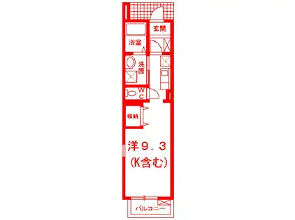 ライツ湘南(ワンルーム/1階)の間取り写真