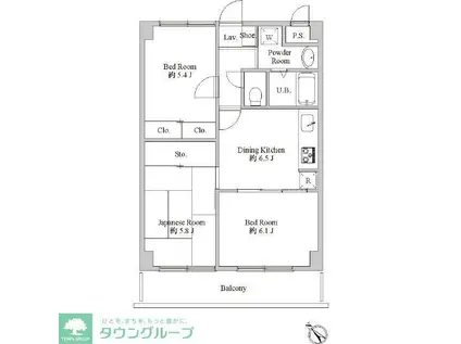 盛大パレス(3DK/5階)の間取り写真