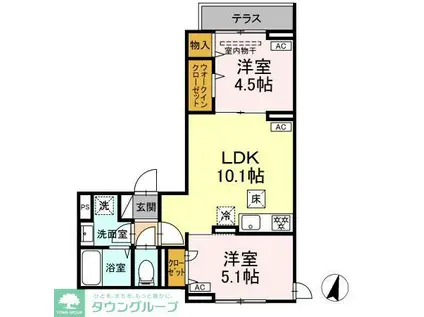 グラナーデ興野(2LDK/1階)の間取り写真