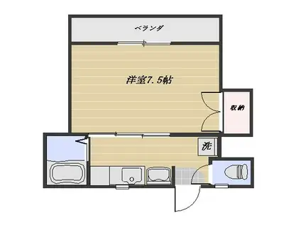 中屋ビル(1K/3階)の間取り写真