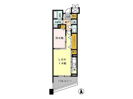 モンテバレ等々力(1LDK/3階)の間取り写真