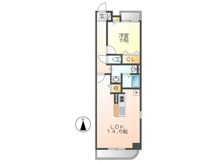 HAUSISEBERG(1LDK/5階)の間取り写真
