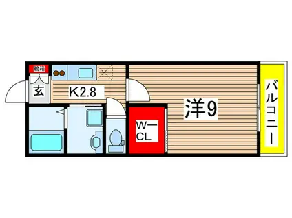 サンウエスト楓館(1K/2階)の間取り写真