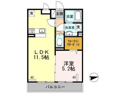 モンサンオール(1LDK/3階)の間取り写真