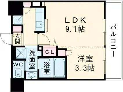 アーバネックス神戸水木通(1LDK/2階)の間取り写真