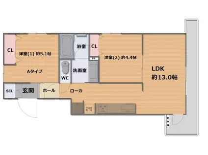 MAISON DU CHAT (2LDK/1階)の間取り写真