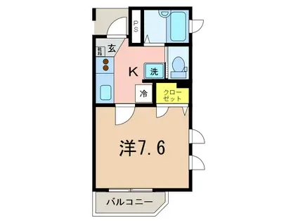 SHIMIZU(1K/2階)の間取り写真