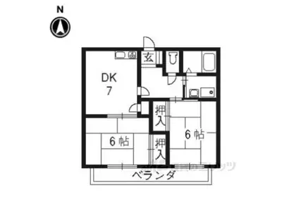 ラパスプラトー(2DK/2階)の間取り写真