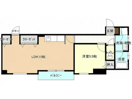椿ガーデンIII(1LDK/2階)の間取り写真