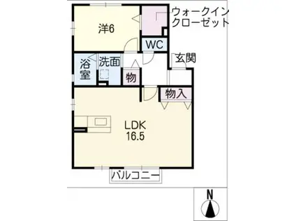 セジュールオリオン A棟(1LDK/2階)の間取り写真