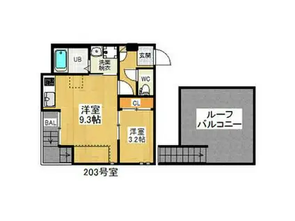 GRANDTIC BAN(1LDK/2階)の間取り写真