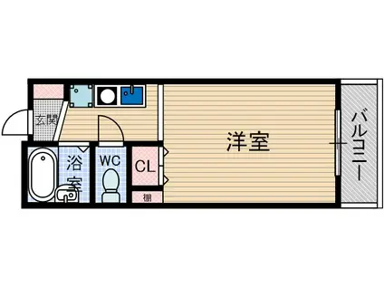 アビタシオン・F(1K/2階)の間取り写真