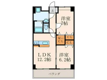 プレステ-ジレジデンス黒崎(2LDK/11階)の間取り写真