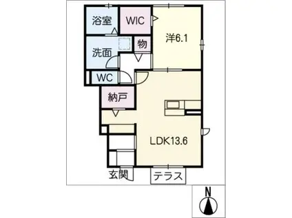 サンパティーク(1SLDK/1階)の間取り写真